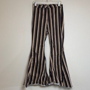 Shyanne Black and Tan Striped Flare Pants